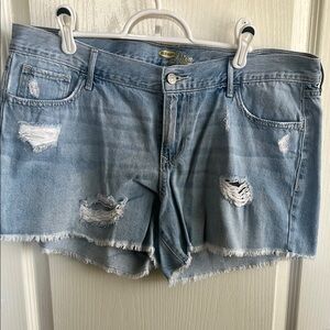 Old Navy Blue Jean Shorts Distressed Raw Hem - Diva